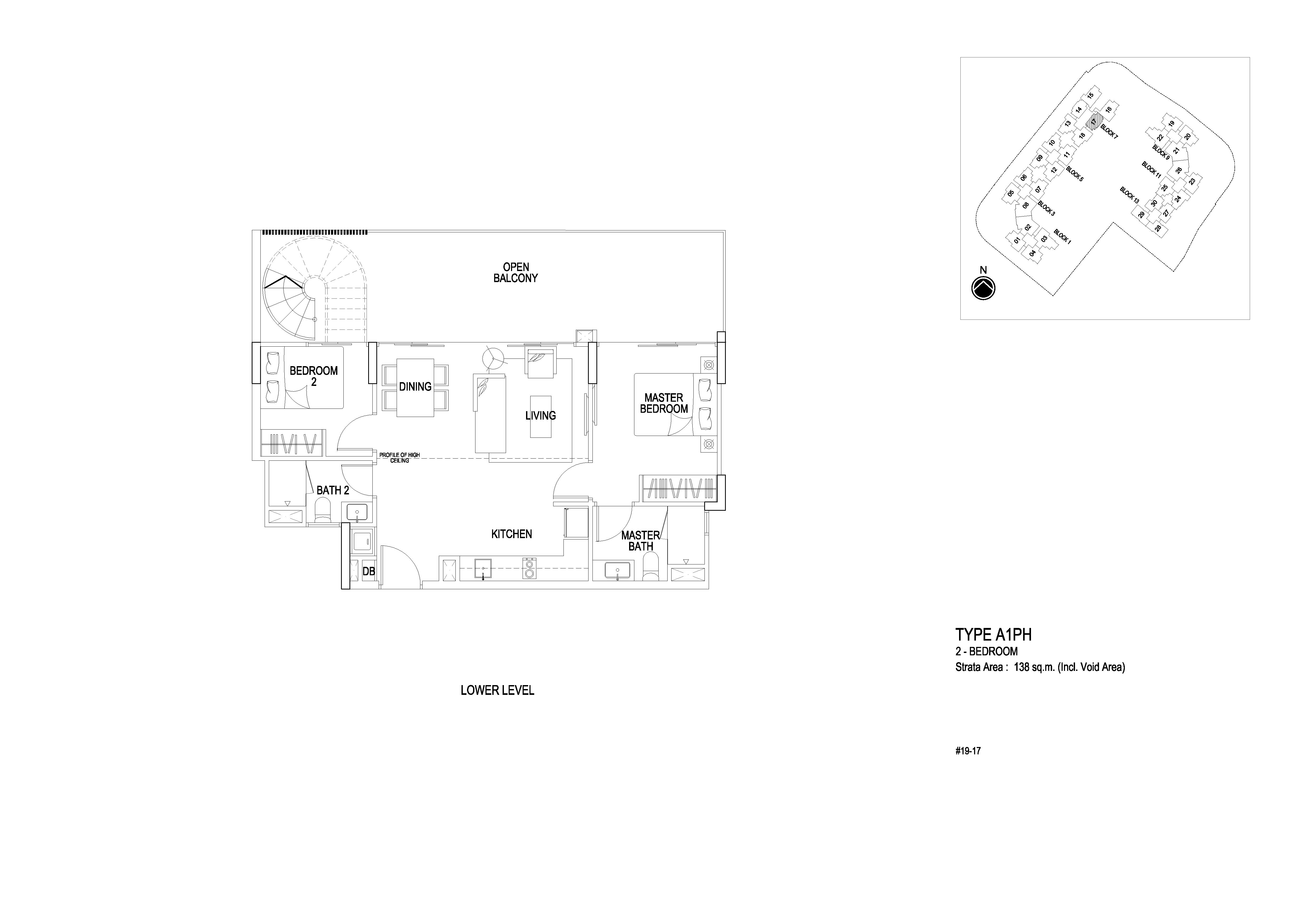 Flo Residence 2 Bedroom Penthouse Lower Level Floor Plans Type A1PH