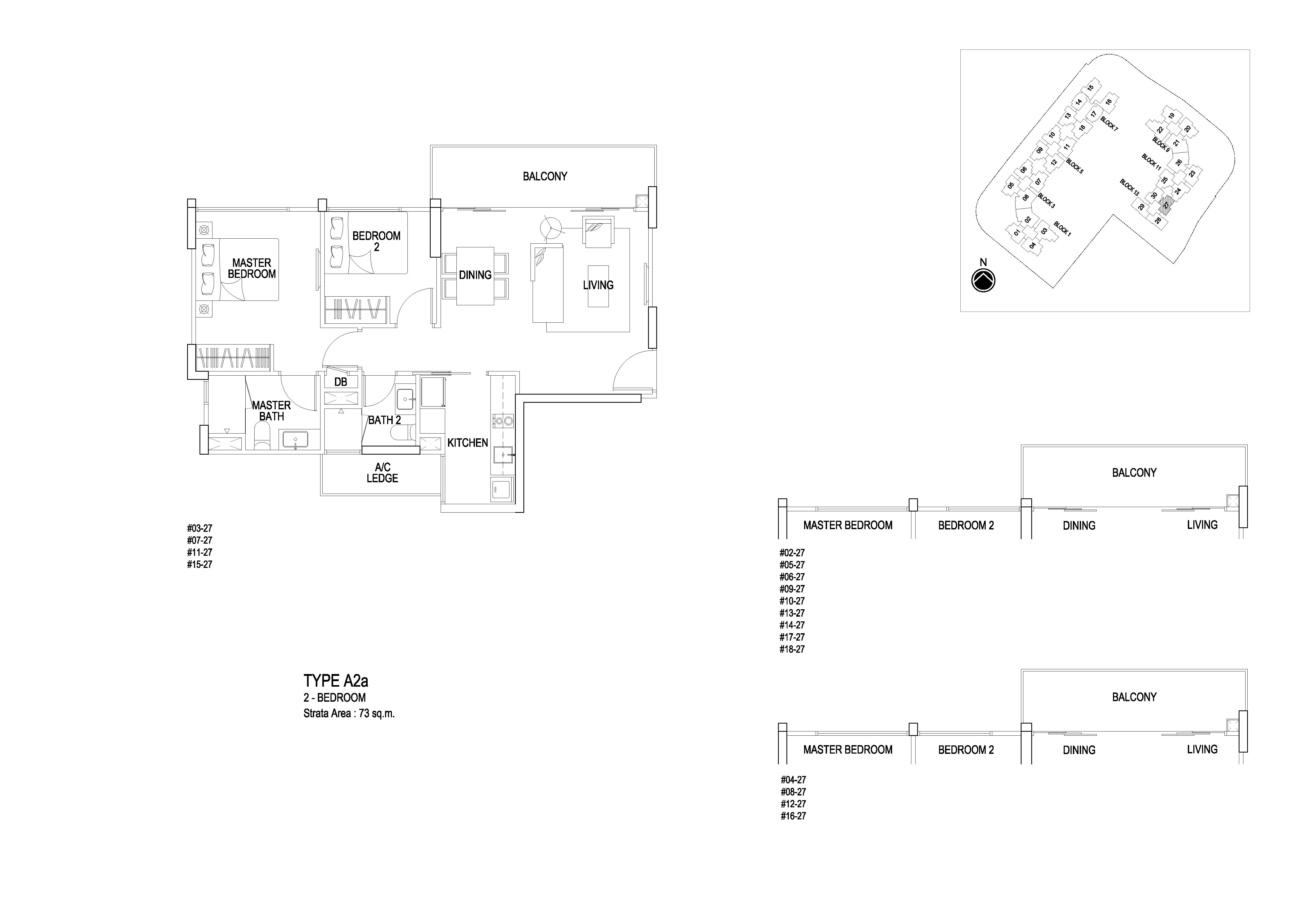 Flo Residence 2 Bedroom Floor Plans Type A2a